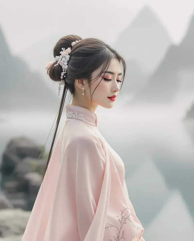 墨色远山的国风意境 - 美女图片秀汉服古风写真图集