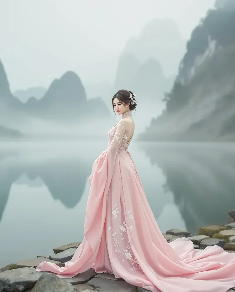编辑精选：墨色远山的国风意境 - 美女图片秀