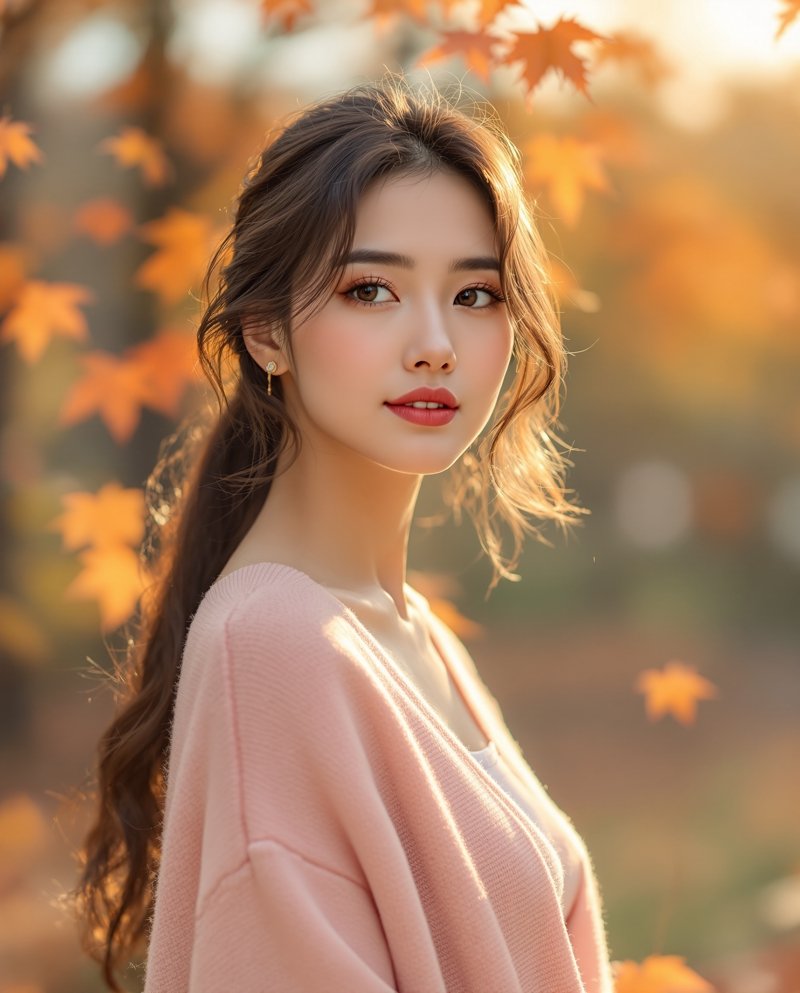 枫叶轻旋的秋日私语 - 美女图片秀复古胶片图集