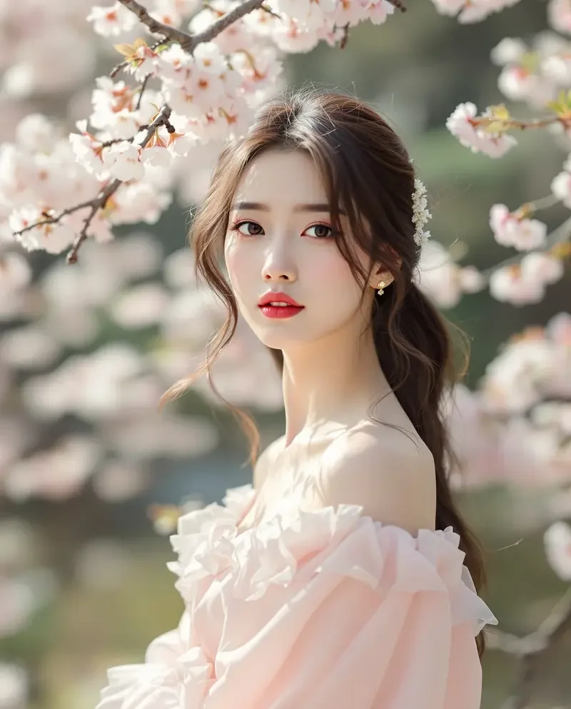 樱花树下的春日呢喃 - 美女图片秀日系清新写真图集
