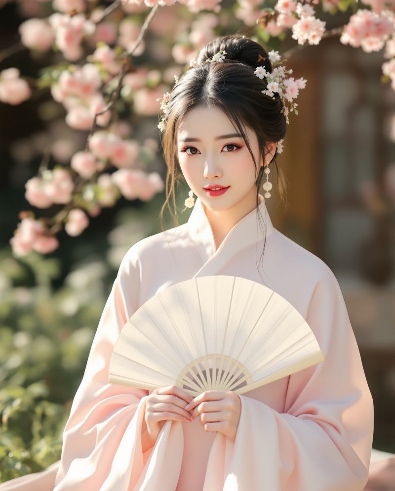 汉服少女的袖底风雅 - 美女图片秀汉服古风写真图集